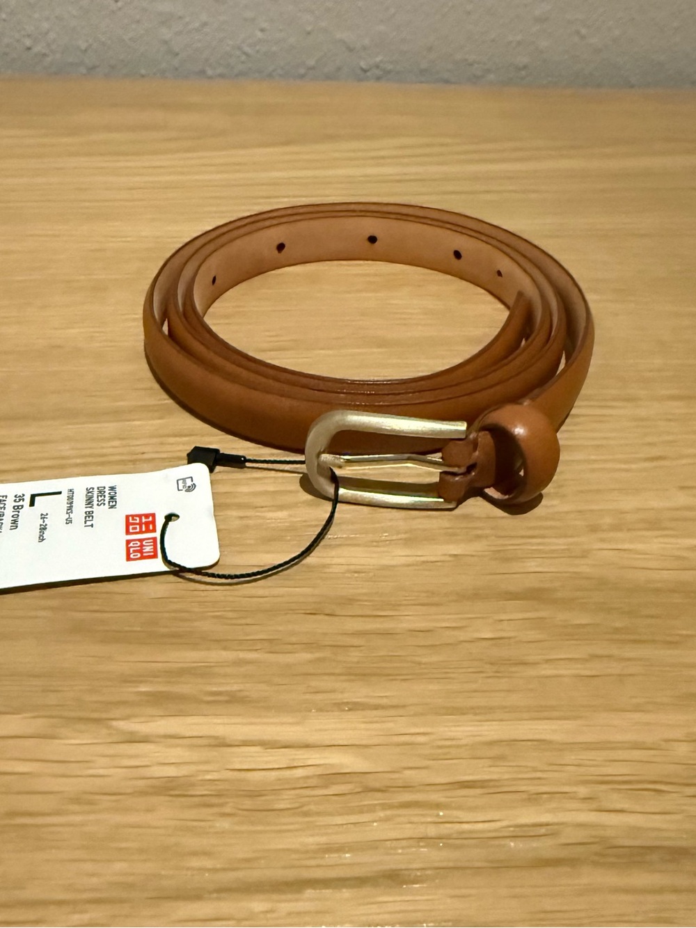 UNIQLO brown genuine leather belt in size L
